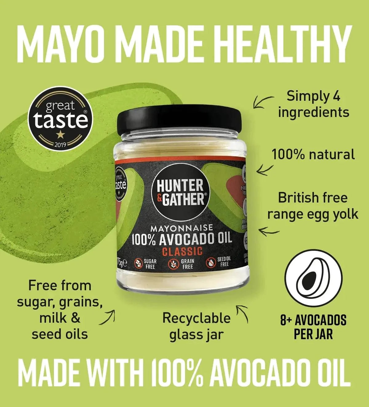 Avocado Oil Mayonnaise Garlic Hunter & Gather 630g hunter & gather 00900011