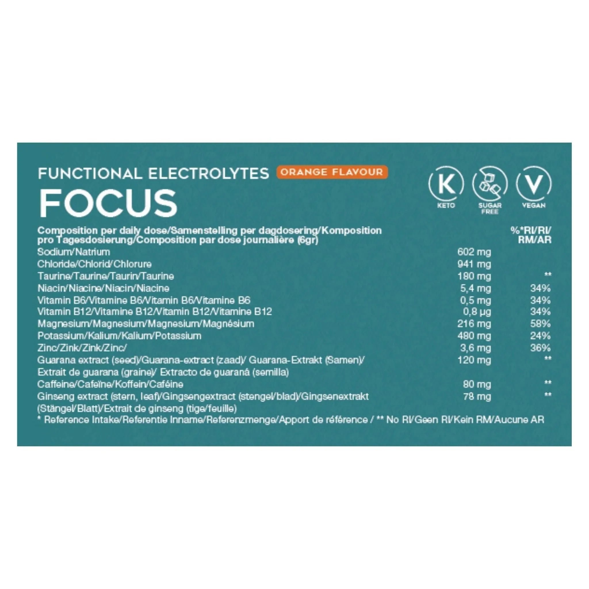 Functional Electrolytes Drink Mix Focus Orange Go-Keto 41 Portionen – product overview