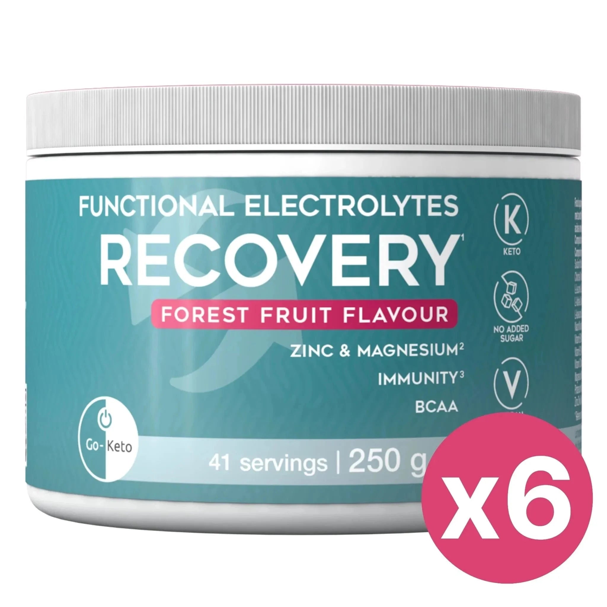 Functional Electrolytes Drink Mix Recovery Forest Fruit Go-Keto 41 servings x6 go-keto O-GK-607-RECOVER