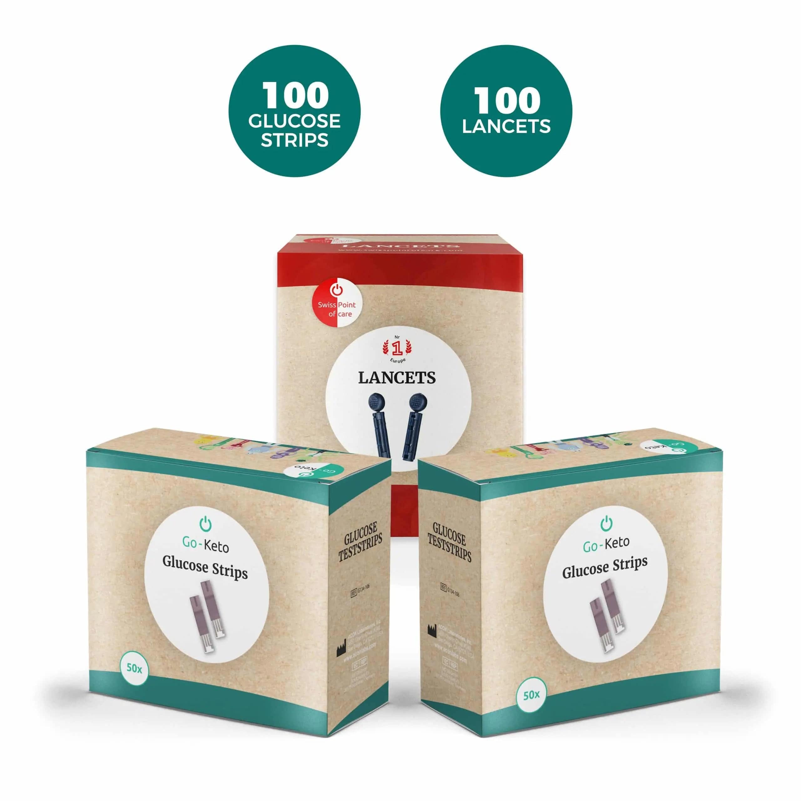 Go-Keto 100 Glucose Teststrips + 100 Lancets Go-Keto 999-ce774b0c-d9ef Vital20