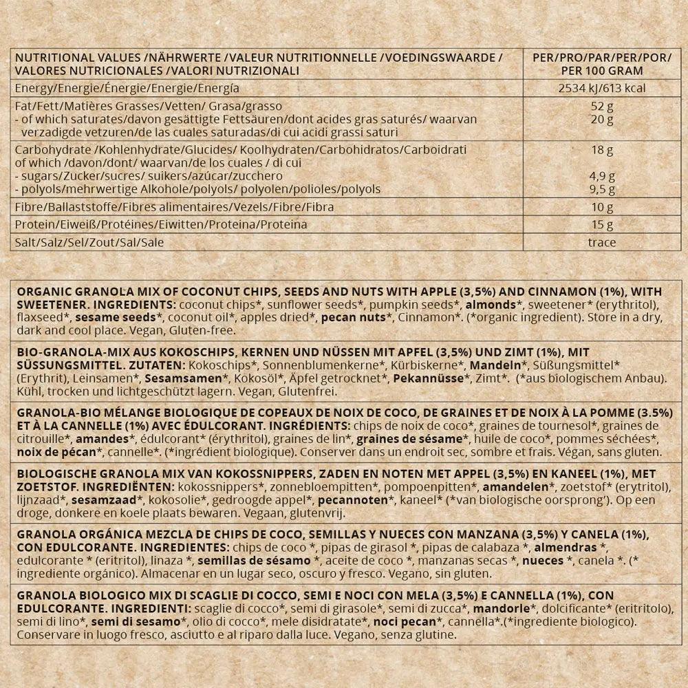 Bio Keto Granola Apfel Zimt Go-Keto 290g – product overview