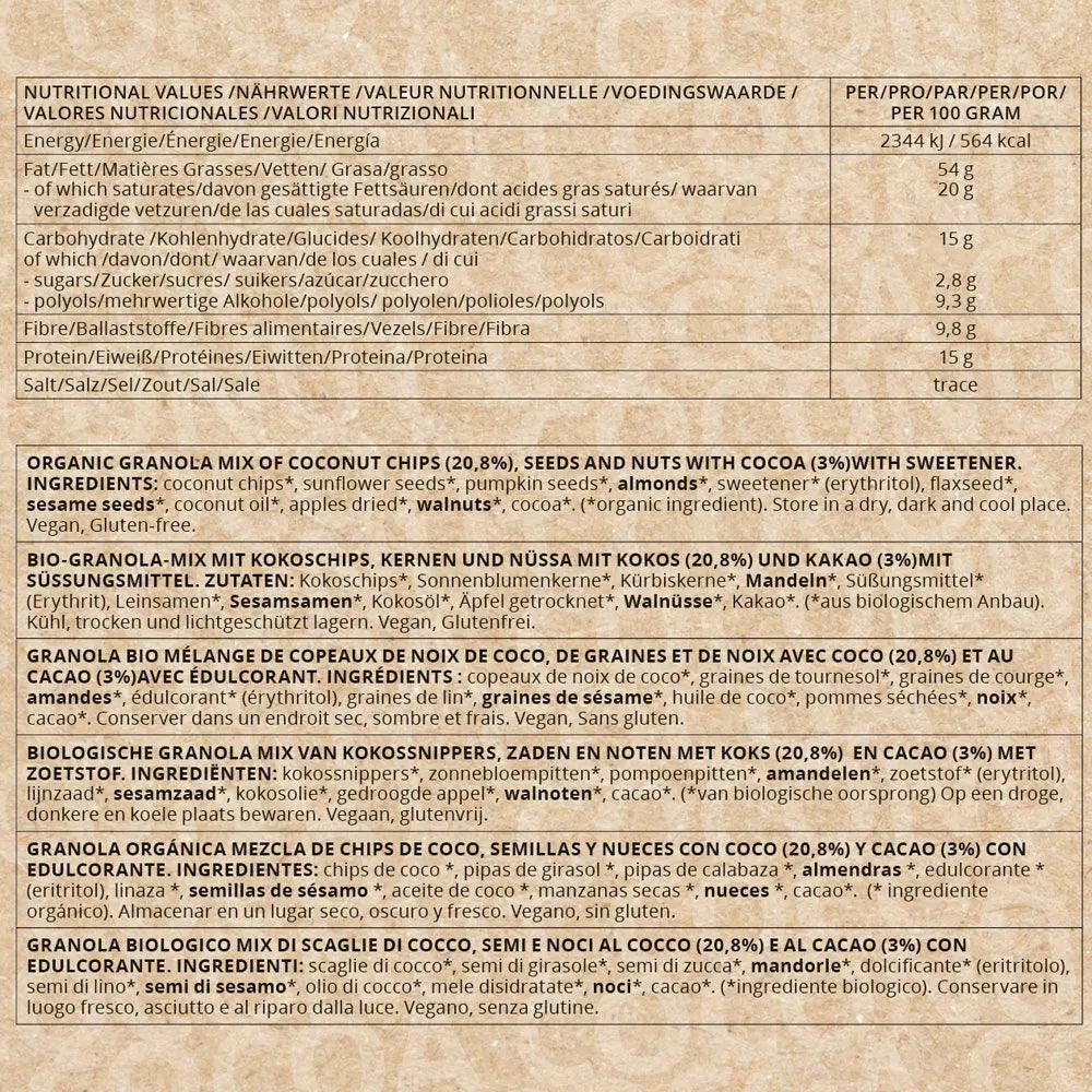 Granola Bio Keto Coco Cacao Go-Keto 290g – product overview