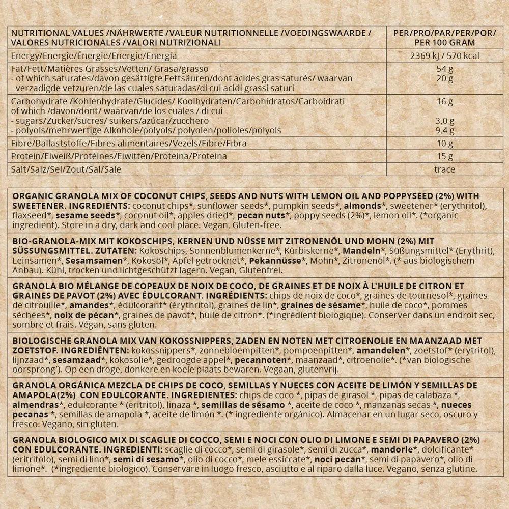 Go-Keto Bio Keto Granola Lemon Poppyseed Go-Keto 290g P-GK-52-GRLP Vital20