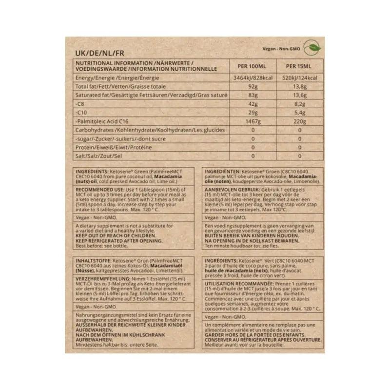 Go-Keto MCT Oil Shape Lemon Macadamia Avocado Go-Keto 500ml P-GK-SHP-716 Vital20