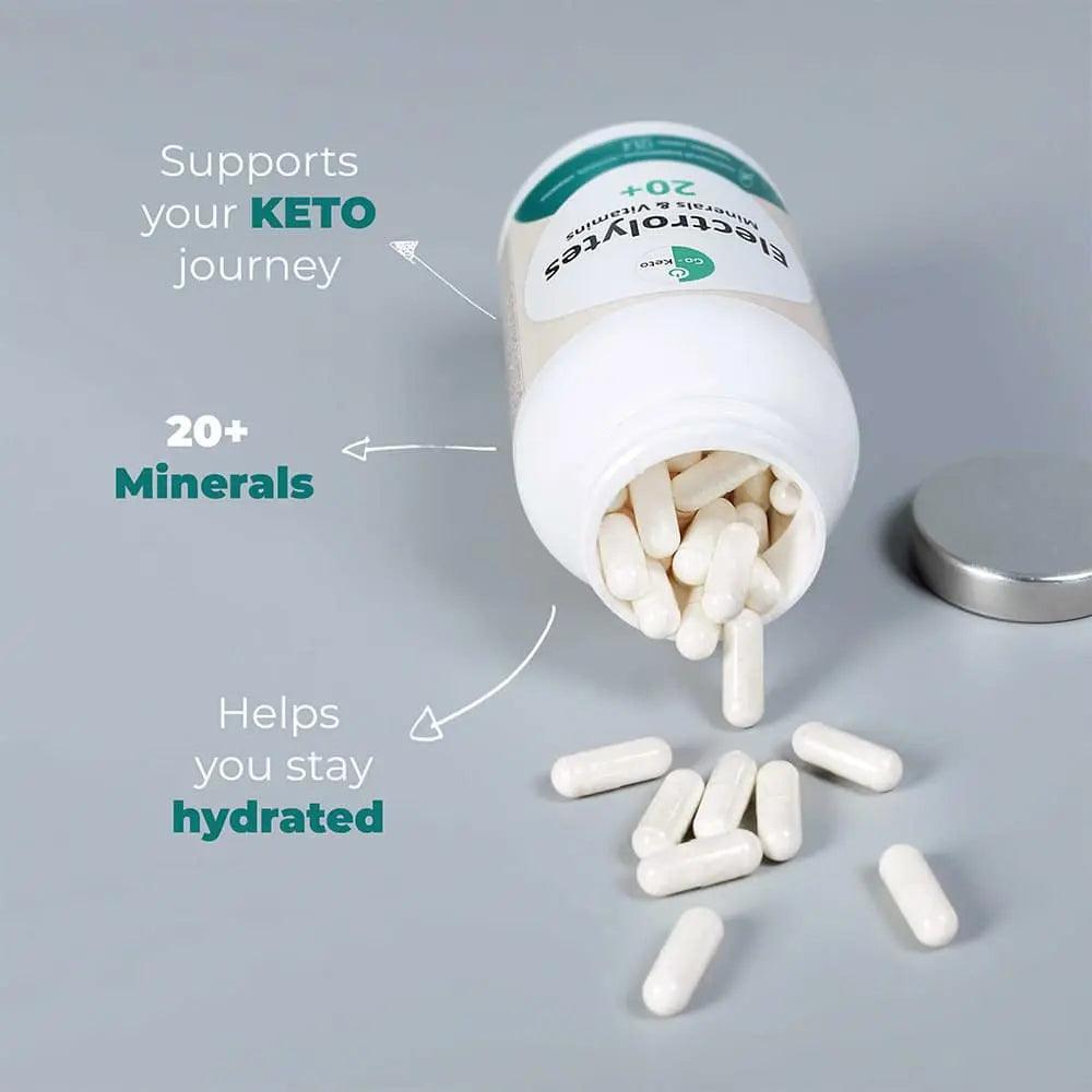 Go-Keto Vegan Electrolytes Minerals Multi Vitamins 20+ Go-Keto x240 P-GK-240ELC Vital20