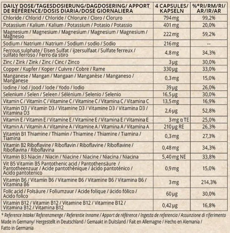 Go-Keto Vegan Electrolytes Minerals Multi Vitamins 20+ Go-Keto x240 P-GK-240ELC Vital20