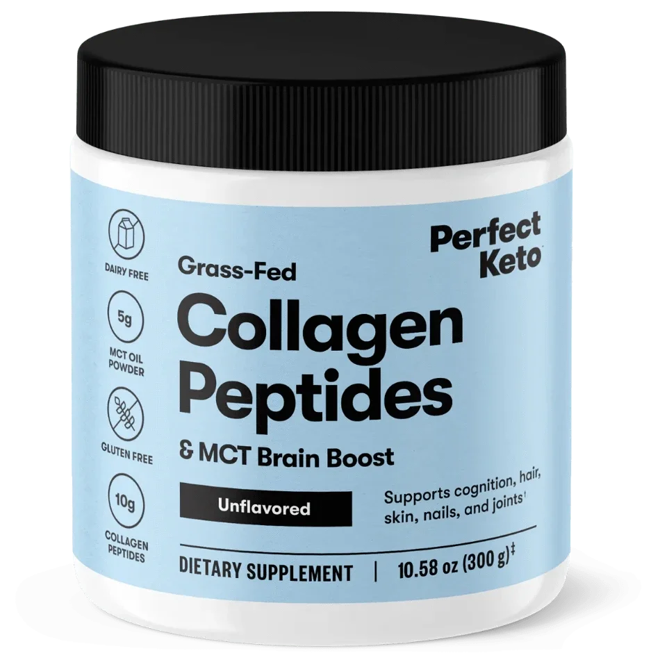 Grass-Fed Collagen Peptides & MCT Brain Boost Unflavored Perfect Keto 300g perfect keto P-PKKCUN-28