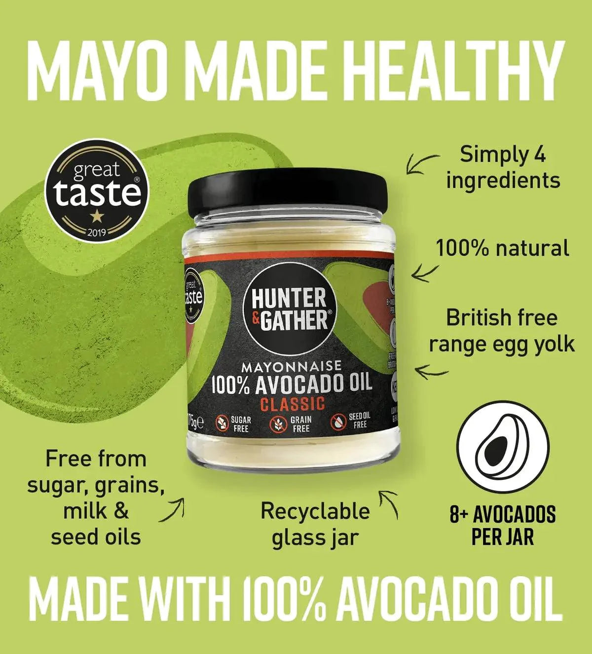 Hunter & Gather Avocado Oil Mayonnaise Classic Hunter & Gather 630g 00900009 Vital20