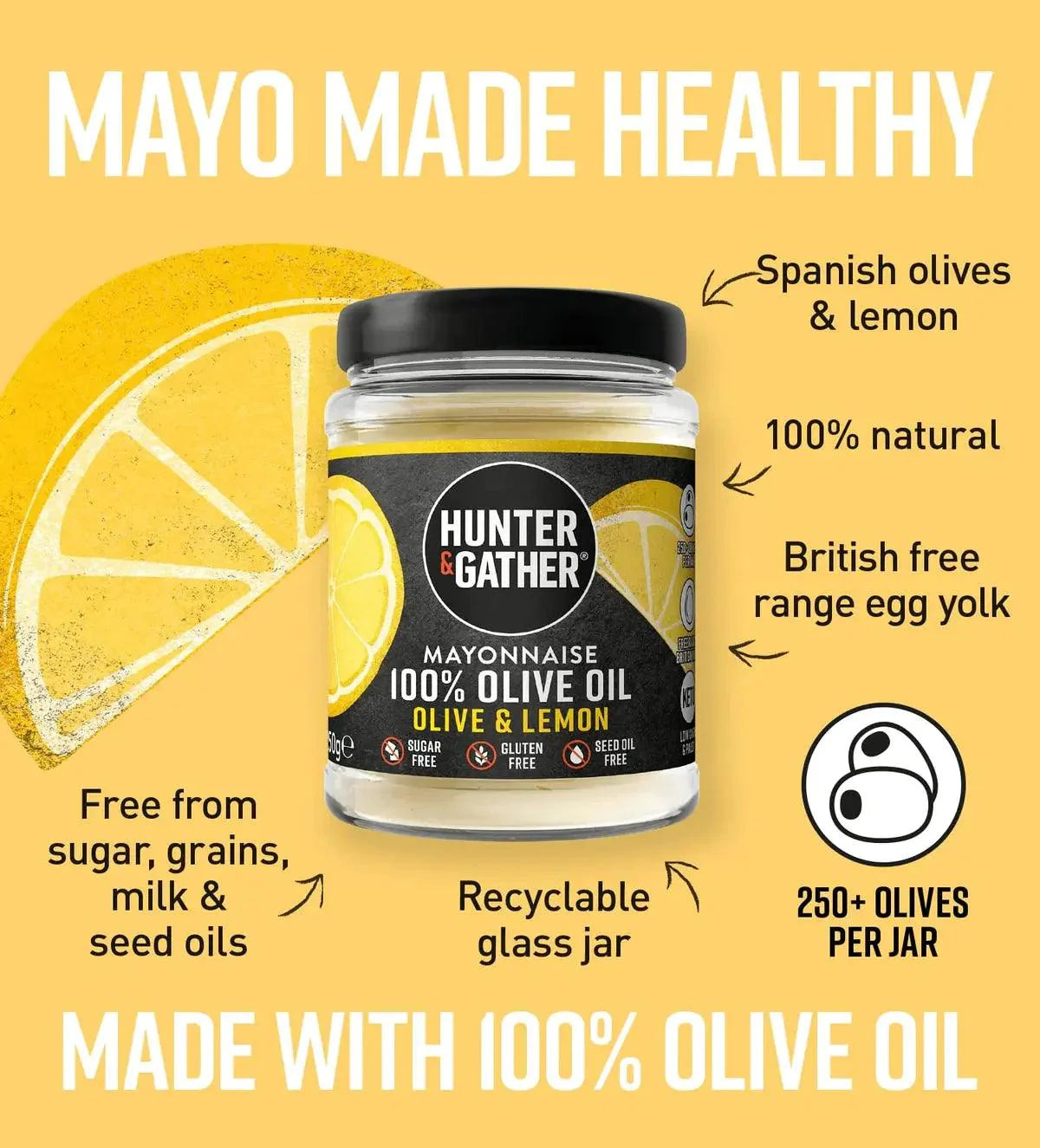 Hunter & Gather Olive Oil Mayonnaise Lemon Hunter & Gather 250g 00900016 Vital20