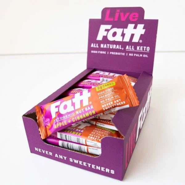 Keto Bar Apple Cinnamon Live Fatt 30g x20 live fatt Snacks 01900019