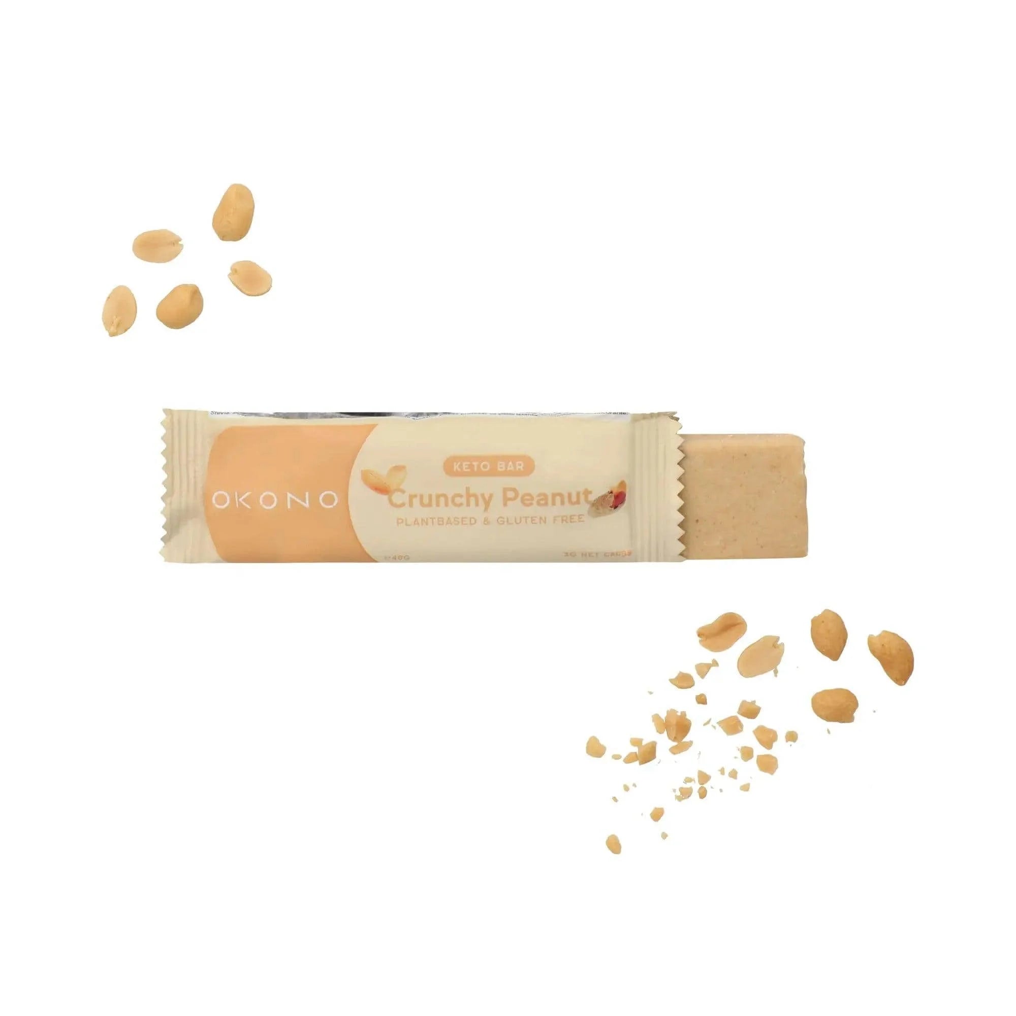 Keto Bar Crunchy Peanut OKONO 40g x12 okono Snacks 03000032