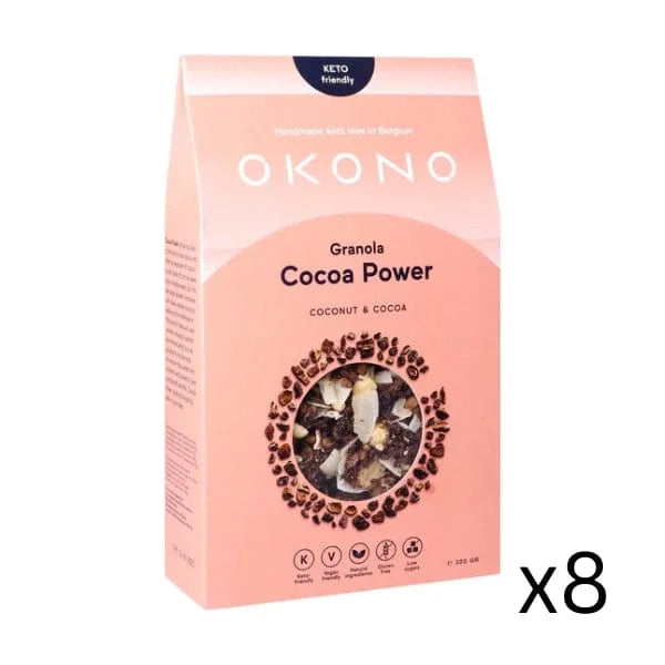 Keto Granola Cocoa Power Coconut & Cocoa OKONO 300g x8 okono 03000025