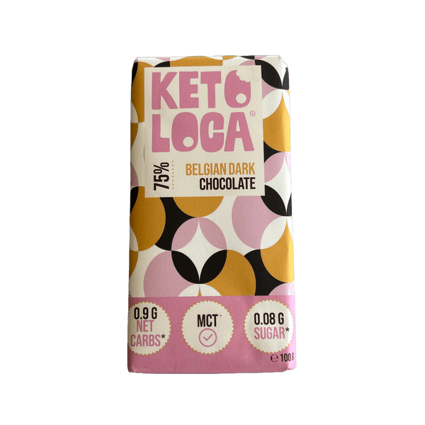 Keto Loca Belgian Chocolate 75% Dark Keto-Loca 100g 02800001 Vital20