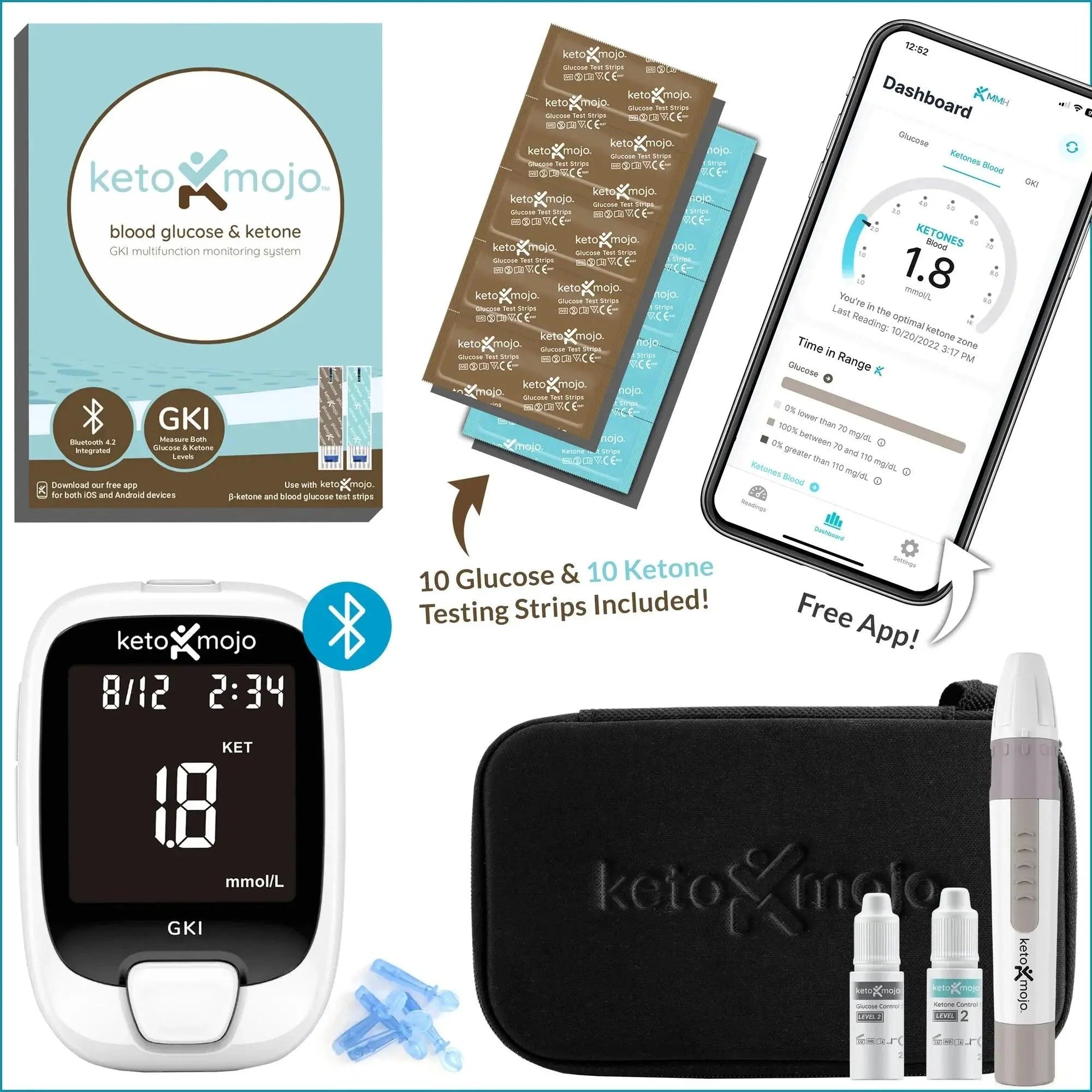 Keto-Mojo GKI Basic Starter Kit mmol Keto-Mojo 02400001 Vital20