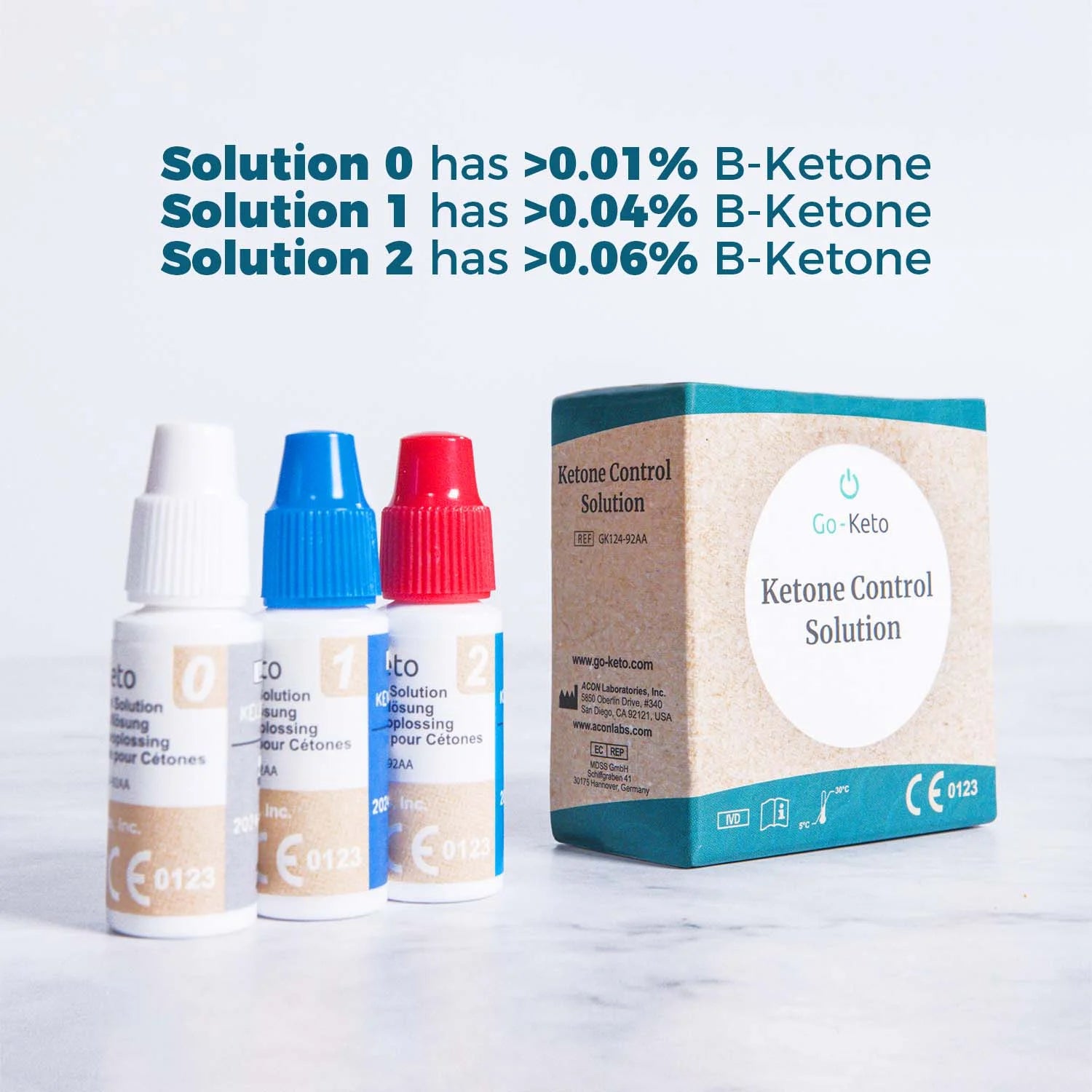 Go-Keto Keton-Kontrolllösung (3 Flaschen) – product overview