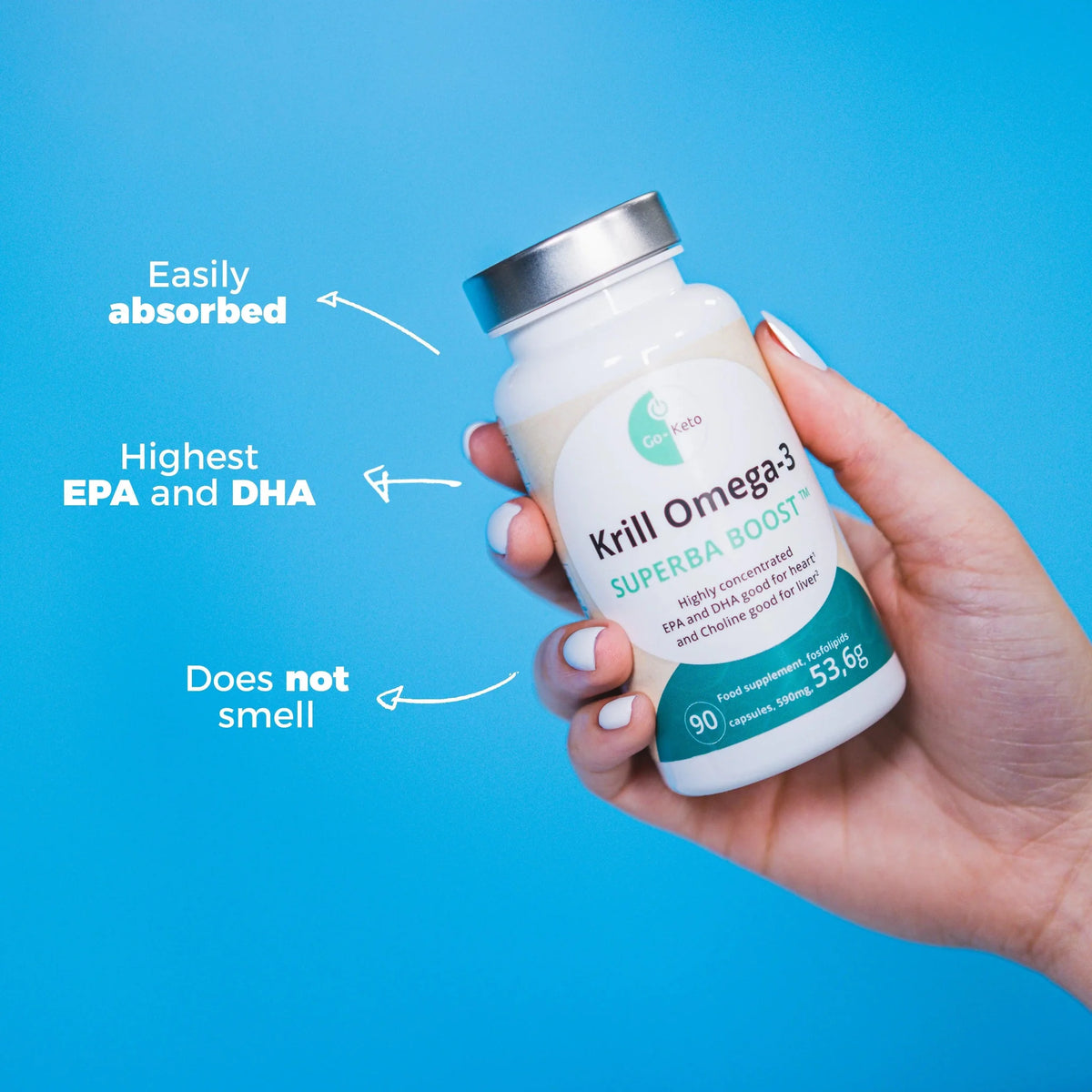 Krill Omega-3 Oil Go-Keto 45 days (x90) go-keto P-KRI-90NL