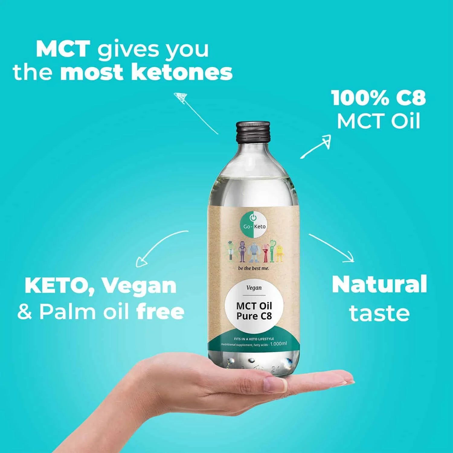 Go-Keto MCT Oil Pure C8 1000 ml – product overview