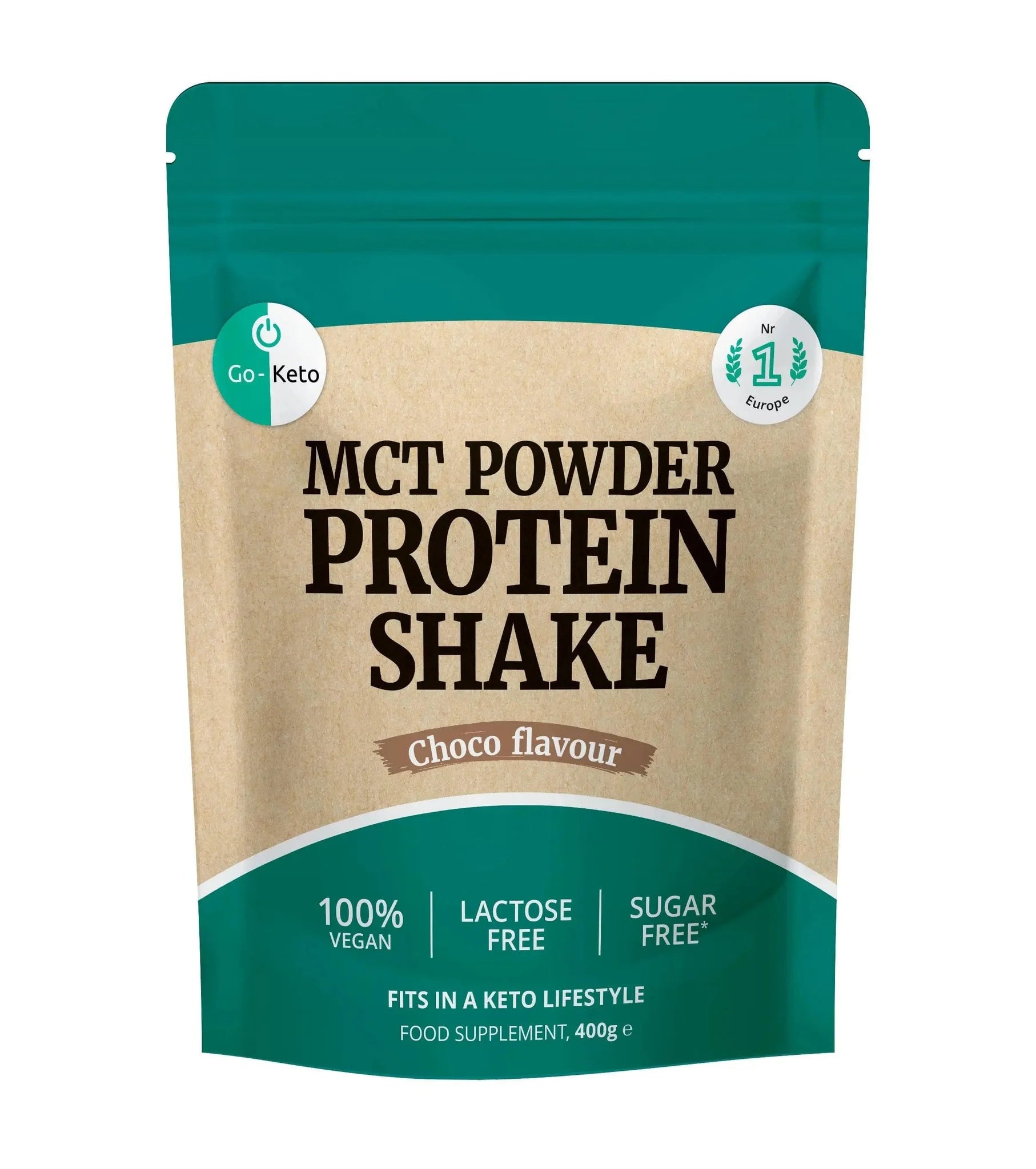 MCT Pulver Protein Shake Schokolade Go-Keto 400g – product overview