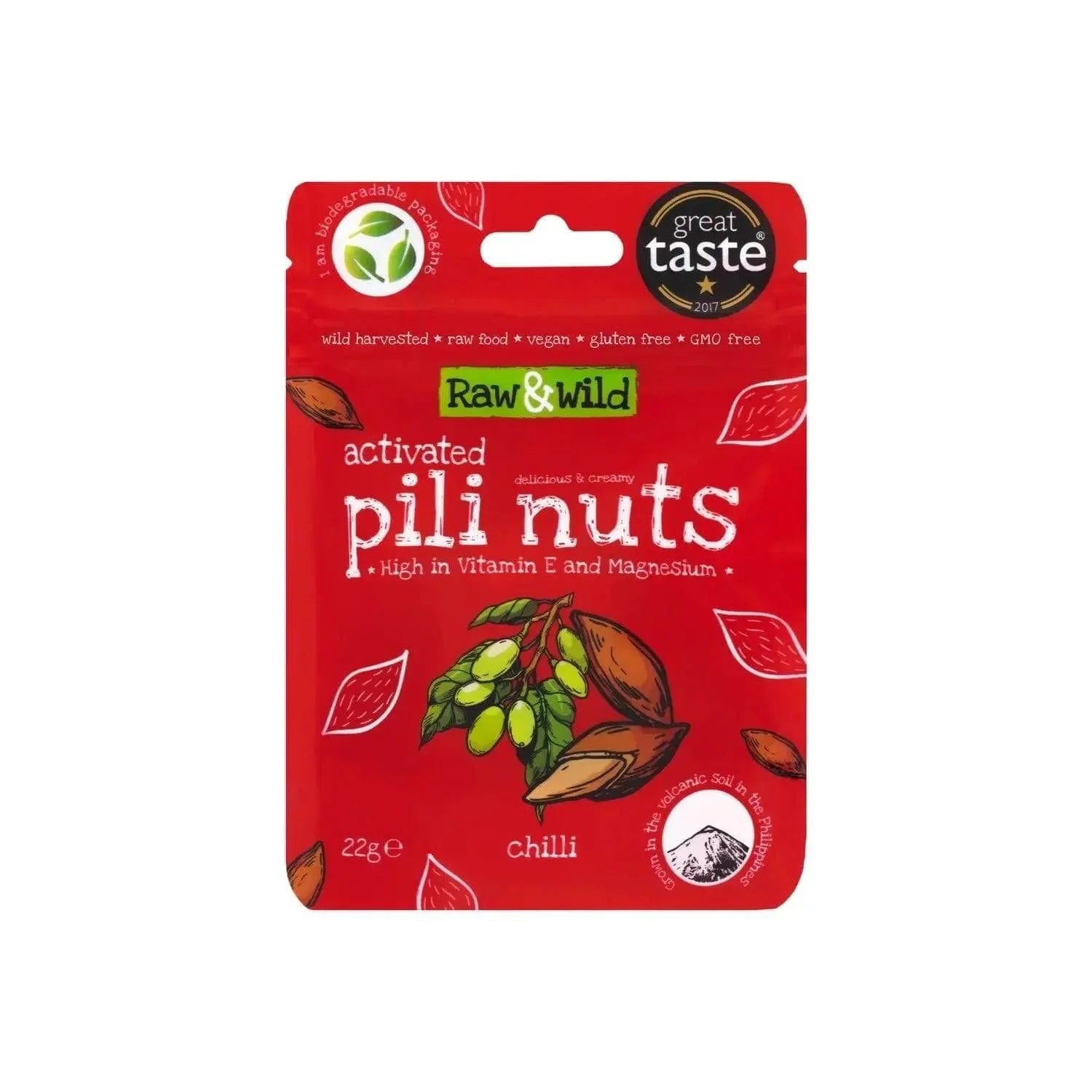 Pili Nuts Chili Raw & Wild 22g raw & wild Snacks 03200001
