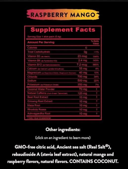 Re-Lyte Energy Boost Drink Mix Raspberry Mango Re-Lyte x15 sticks 03400063 Vital20