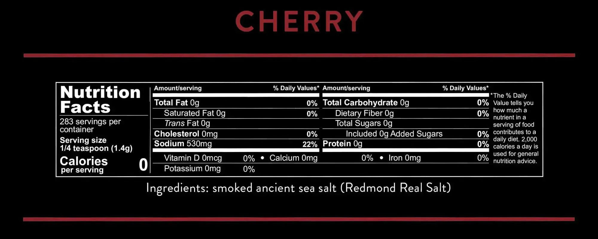 Real Salt Smoked Cherry Pouch 397g 03400032 Vital20