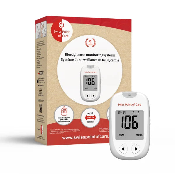 Swiss Point of Care Extra Blood Glucose Meter Starter Pack (10 Tests) Swiss Point of Care P-OESK-67SW