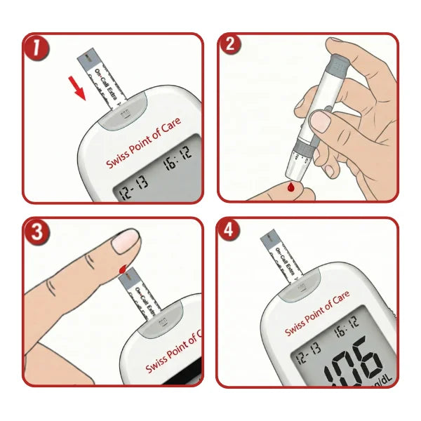 Swiss Point of Care Glucose Test Strips 50 Pack Swiss Point of Care P-OETS-50SP