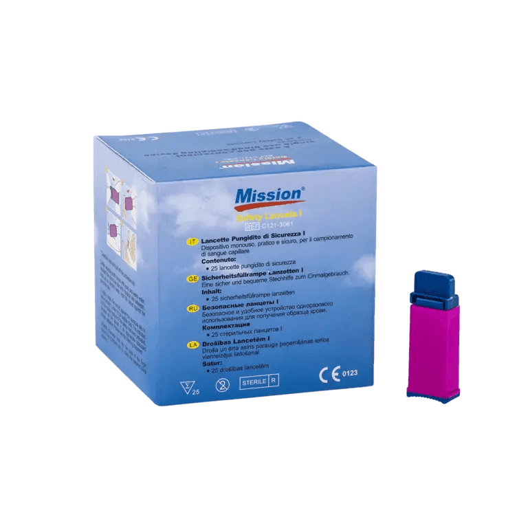 Swiss Point of Care Safety Lancets 35µl Mission 3-in-1 Swiss Point of Care x25 P-MLAN-85SP Vital20