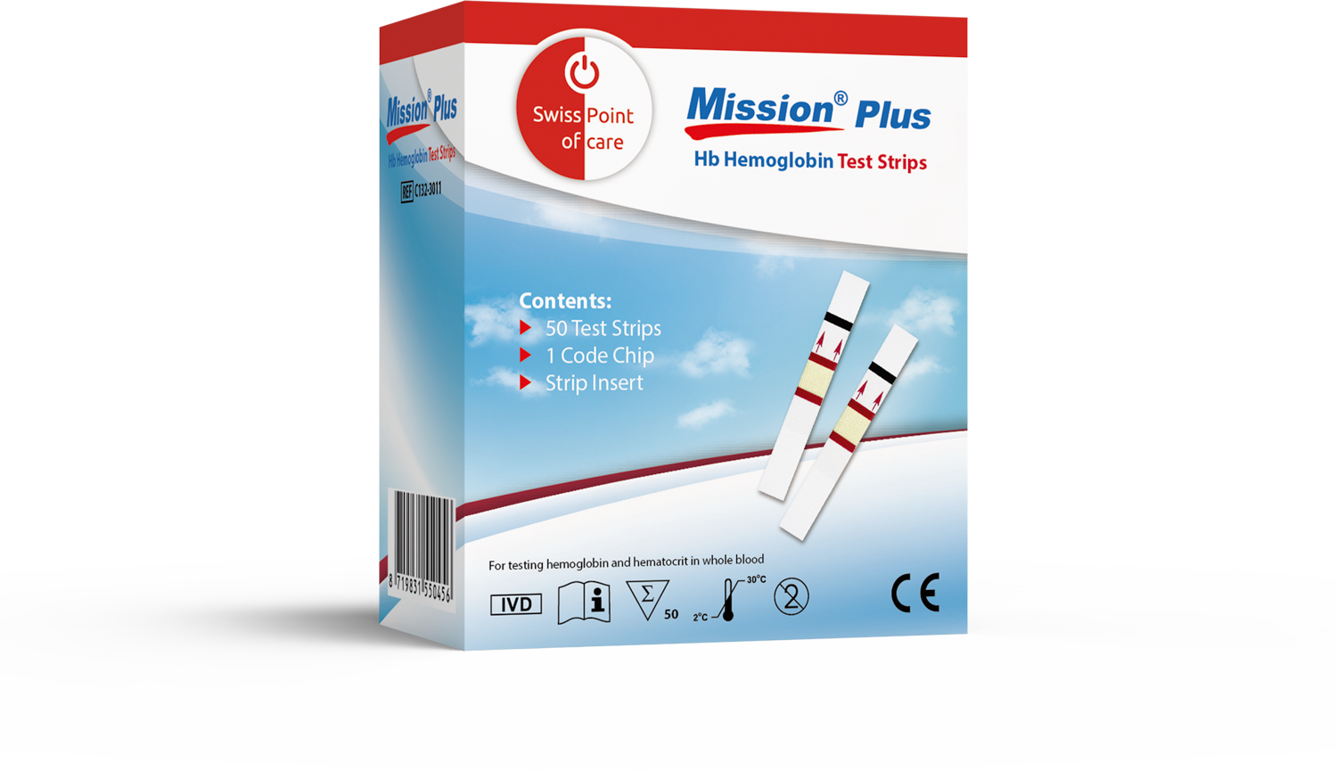 Mission Plus Hb Hemoglobin Teststrips 50 pcs