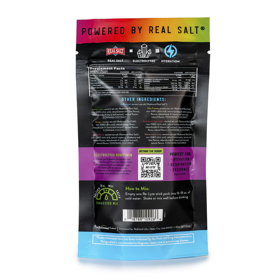 Re-Lyte Electrolyte Hydration Drink Mix Sample Pack (7 sticks)