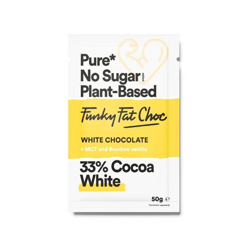 Chocolate Bar White Funky Fat Foods 50g x10 – product overview
