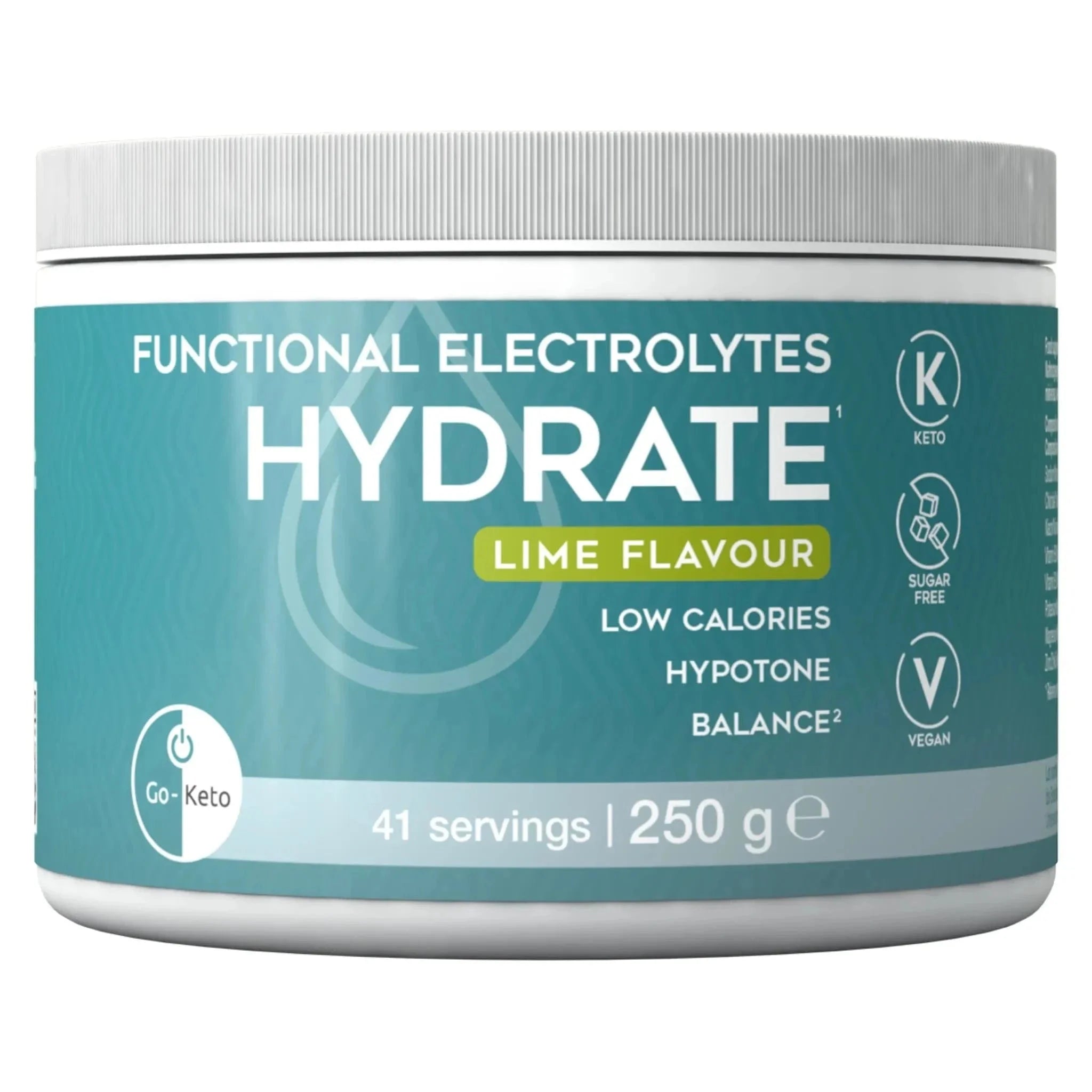 Functional Electrolytes Drink Mix Hydrate Lime Go-Keto 41 servings x6 go-keto  O-GK-591-HYDRATE