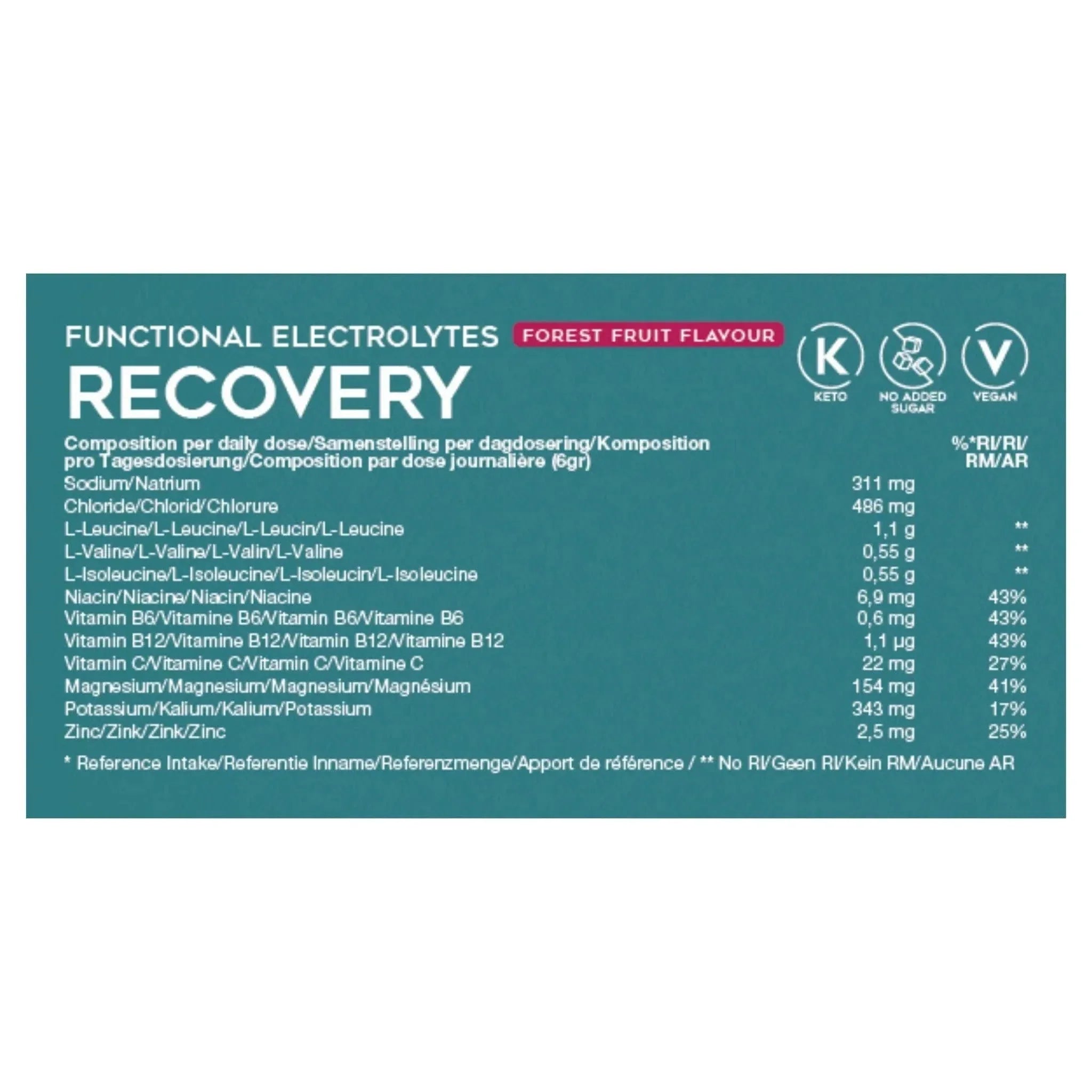 Funktionale Elektrolyte Drink Mix Recovery Waldbeere Go-Keto 41 Portionen – product overview