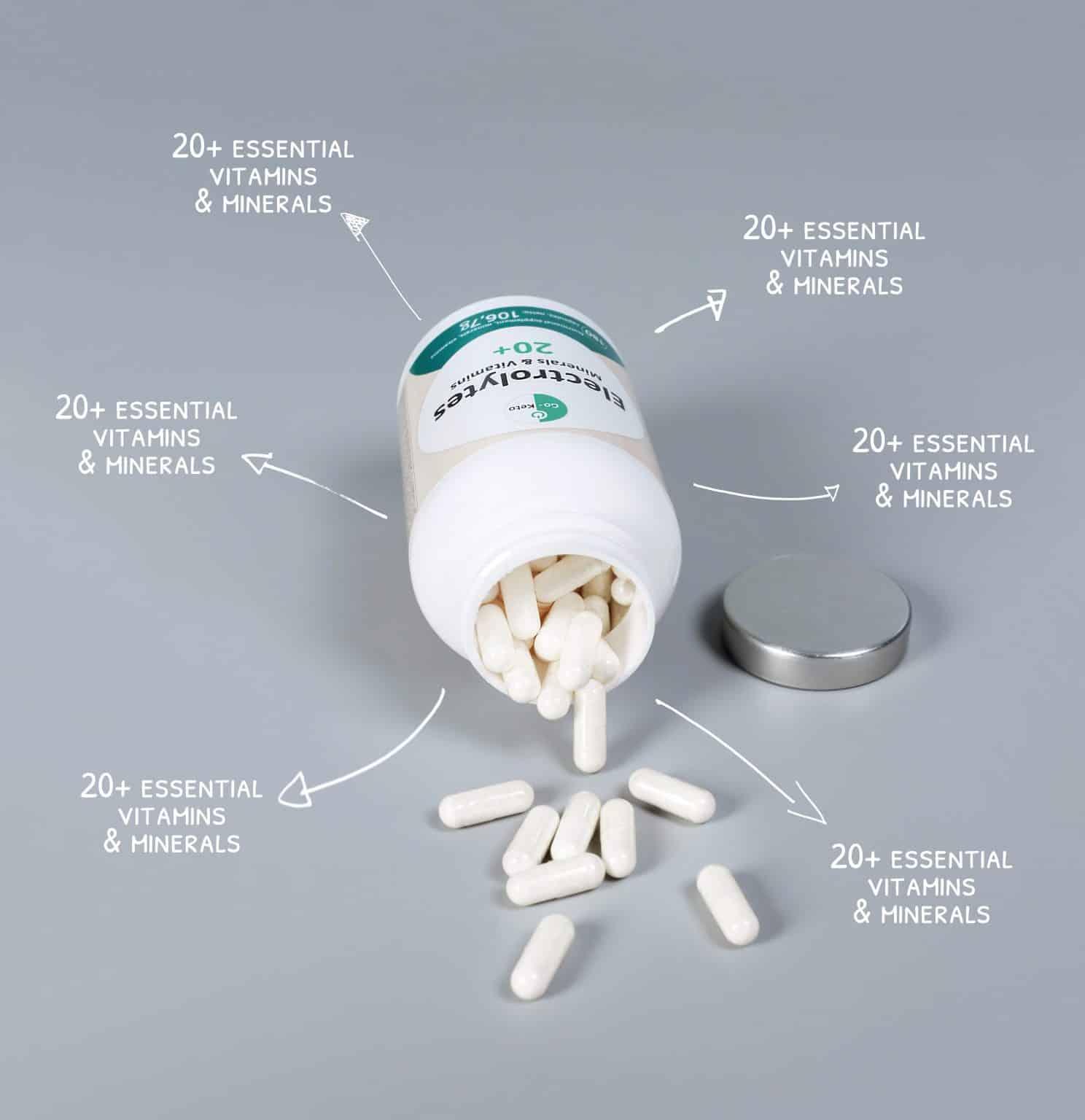 Go-Keto 20+ Electrolytes Minerals Vitamins Go-Keto x180 P-GK-180ELC Vital20