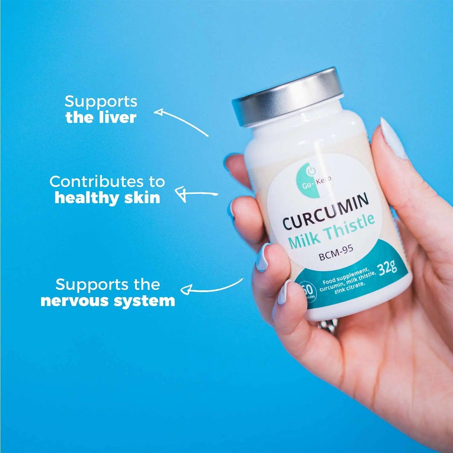 Go-Keto Curcumin Turmeric BCM-95 Milk Thistle Go-Keto x60 P-CURC-60 Vital20