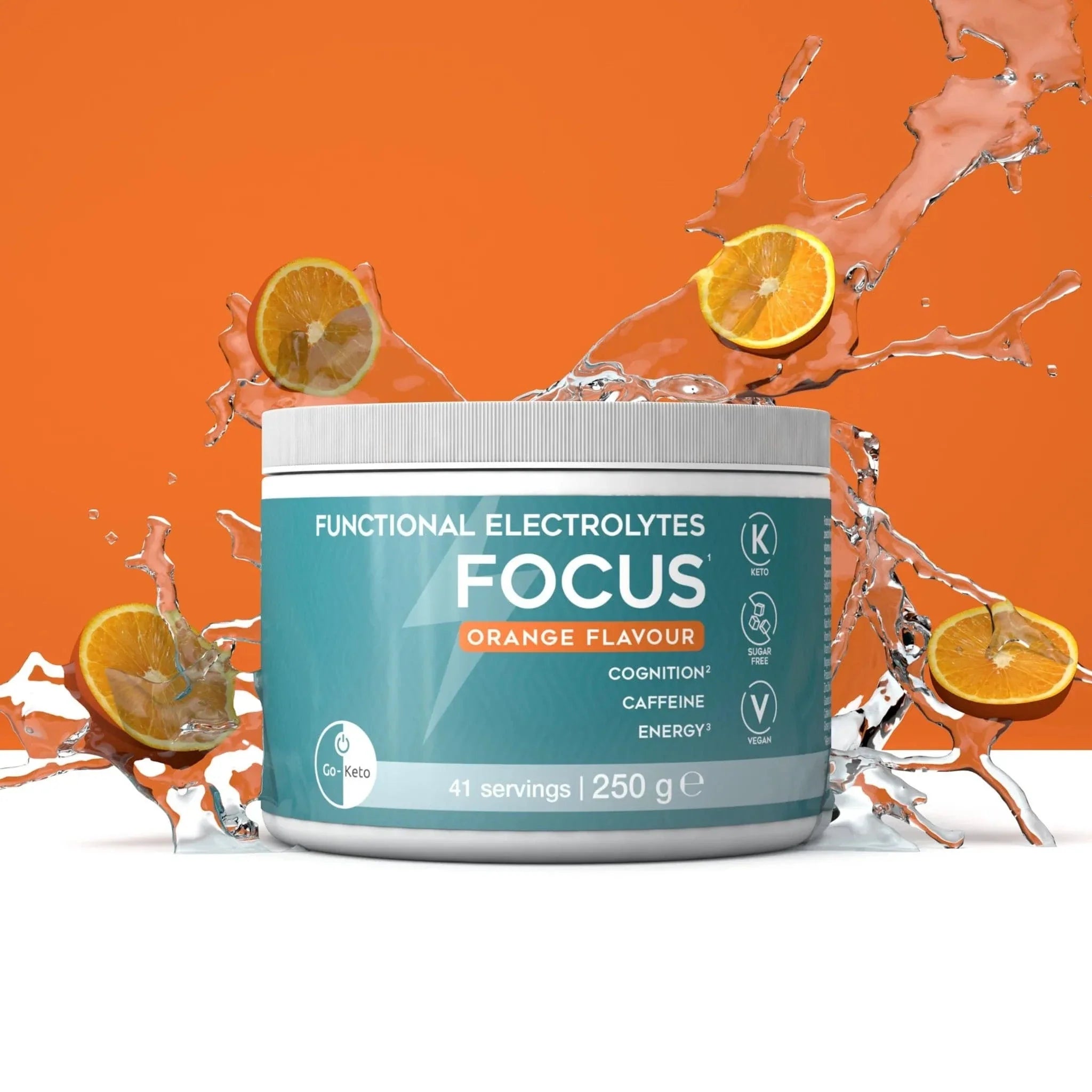 Go-Keto Functional Electrolytes Drink Mix Focus Orange Go-Keto 41 servings P-GK-584-FOCUS Vital20
