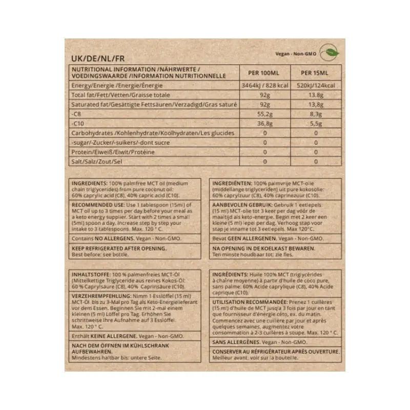 Go-Keto MCT Oil Coconut C8/C10 Go-Keto 500ml P-GK-MCT-662 Vital20