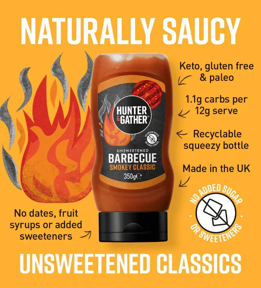 Hunter & Gather Unsweetened Barbecue Sauce Smokey Classic Hunter & Gather 350g 00900039 Vital20