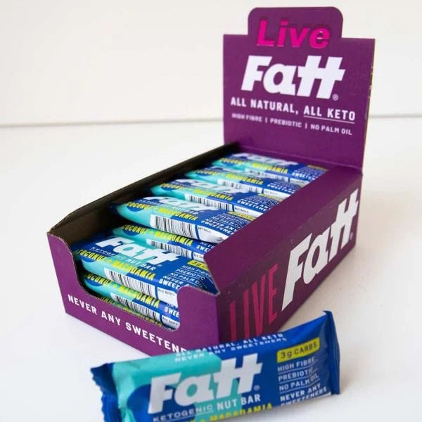Keto Bar Coconut Macadamia Live Fatt 30g x20 live fatt Snacks 01900021