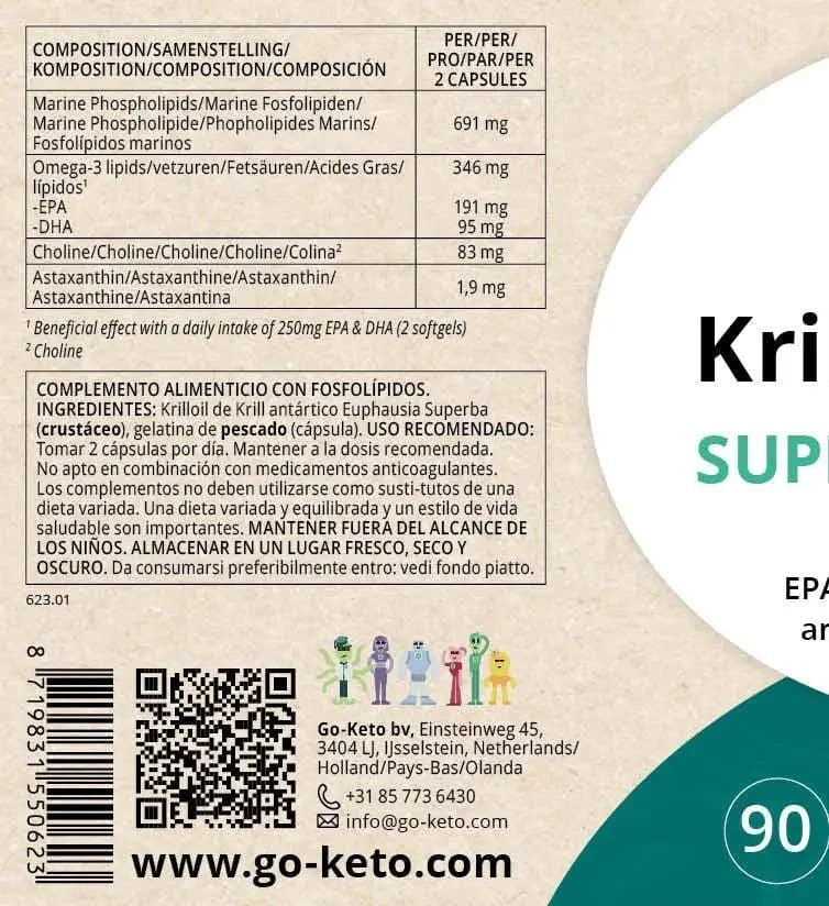 Krill Omega-3 Oil Go-Keto 45 days (x90) go-keto  P-KRI-90NL