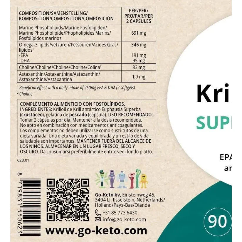 Krill Omega-3 Oil Go-Keto 45 days (x90) go-keto  P-KRI-90NL