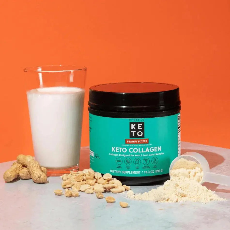 MCT Collagen Powder Peanut Butter Perfect Keto 395g perfect keto  P-PKKCPB-12