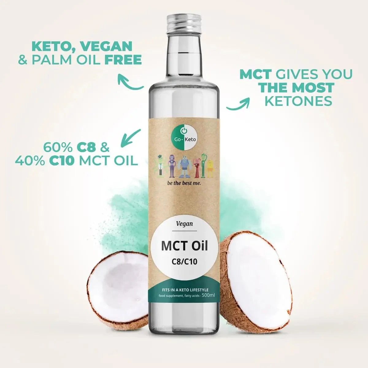 Aceite MCT Coco C8/C10 Go-Keto 500ml – product overview