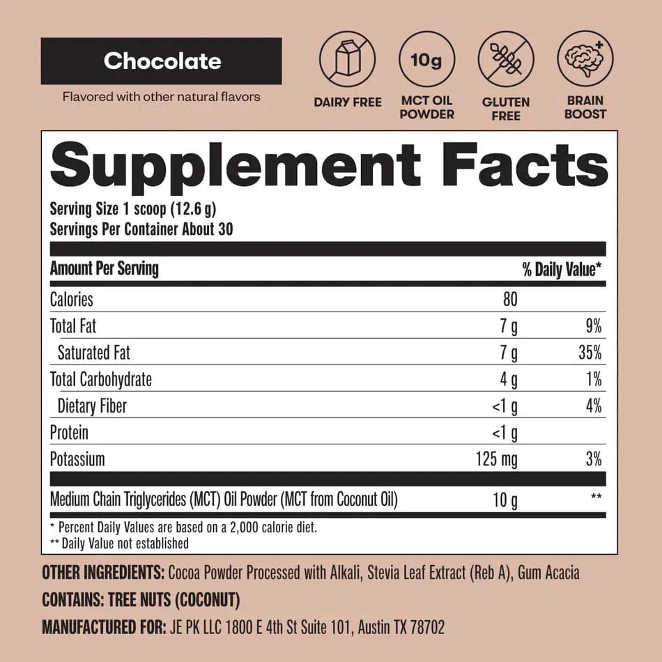 perfect keto MCT Oil Powder Chocolate Perfect Keto 378g P-PKMOPC-23 Vital20