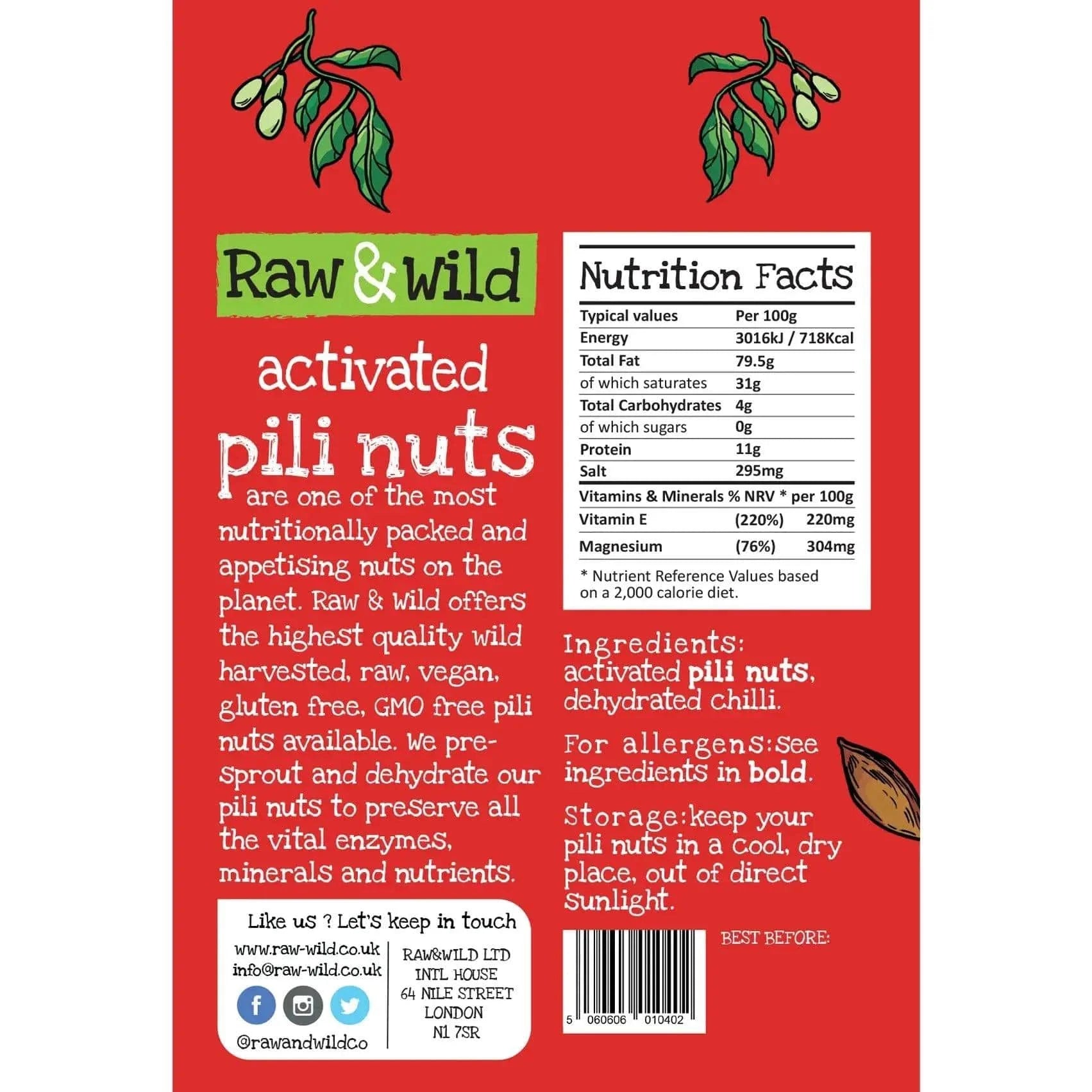 Pili Nuts Chili Raw & Wild 22g raw & wild Snacks 03200001
