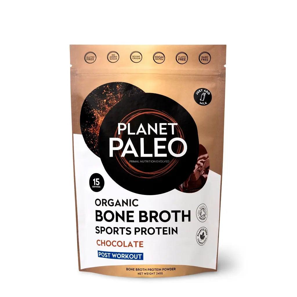 Planet Paleo Bio Bone Broth Sports Protein Chocolate Planet Paleo 240g 03100018 Vital20