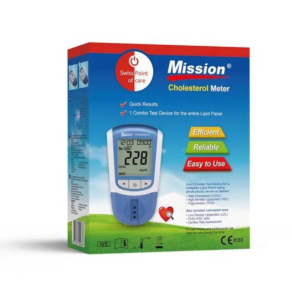 Swiss Point of Care Cholesterol Meter Mission 3-in-1 Swiss Point of Care P-MMET-01SP Vital20