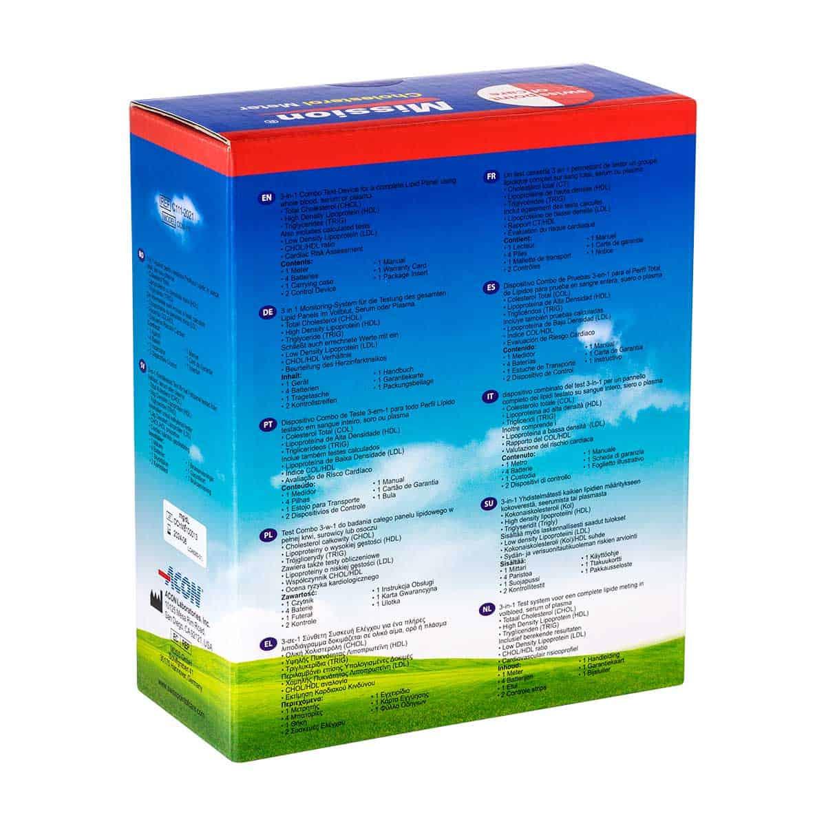 Swiss Point of Care Cholesterol Meter Mission 3-in-1 Swiss Point of Care P-MMET-01SP Vital20